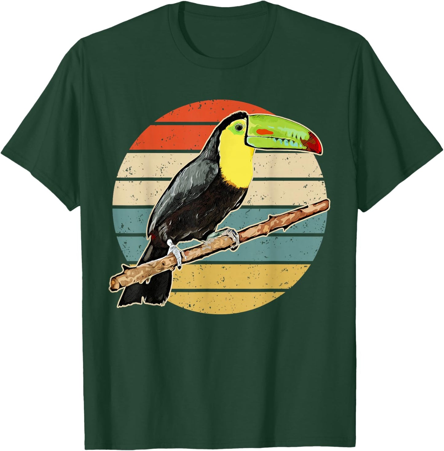 Retro Toucan Vintage Distressed Style Toucan T-Shirt - T-Shirt | Forest