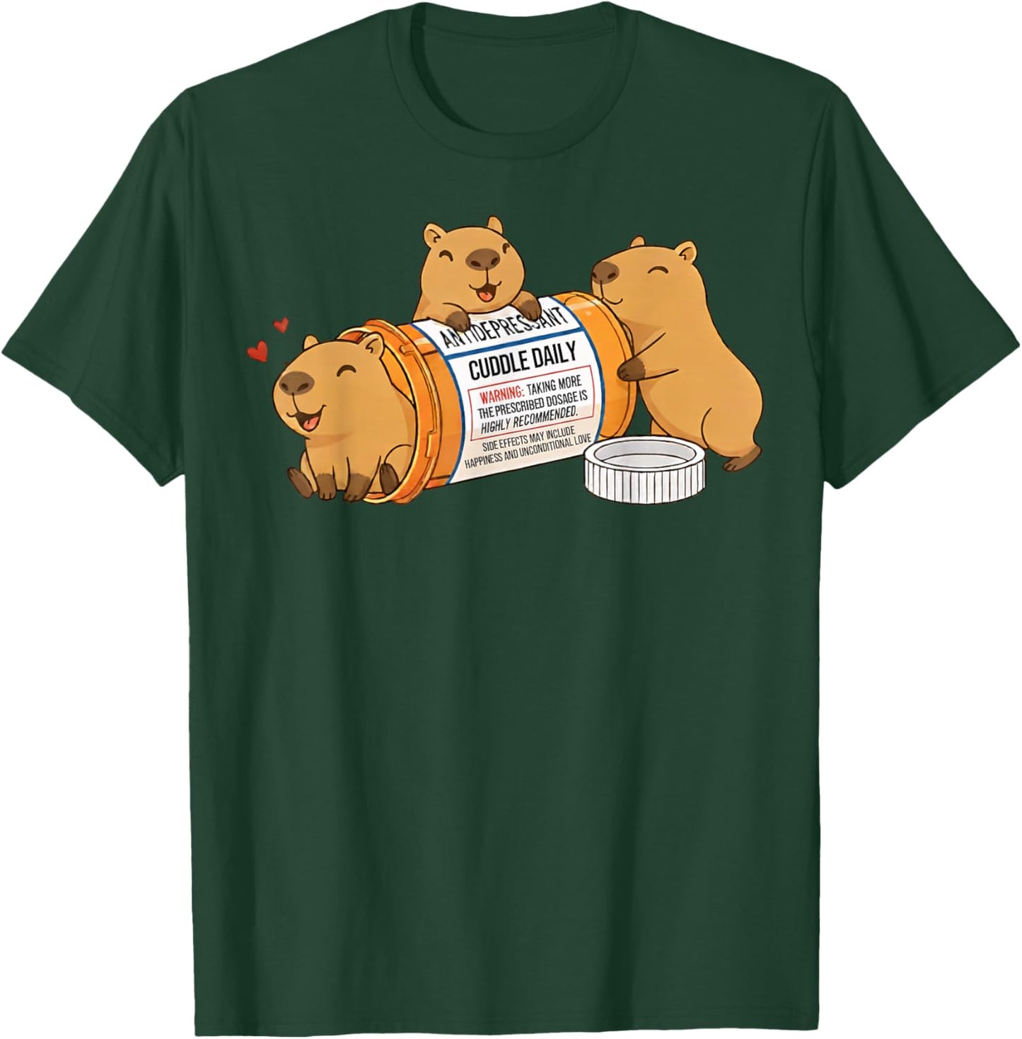 Funny Capybara Anti Depressant Zoo Boys Girls Kids T-Shirt - T-Shirt | Forest