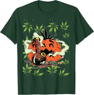 Halloween Marijuana Costumes Accessories Pumpkin Bong T-Shirt - T-Shirt | Forest
