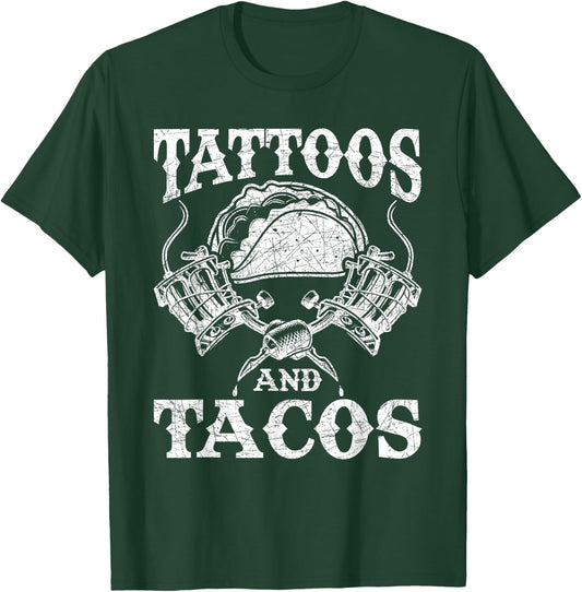 Mexican Food Tacos Mexico Tattoo Artist Tattoo T-Shirt - T-Shirt | Forest