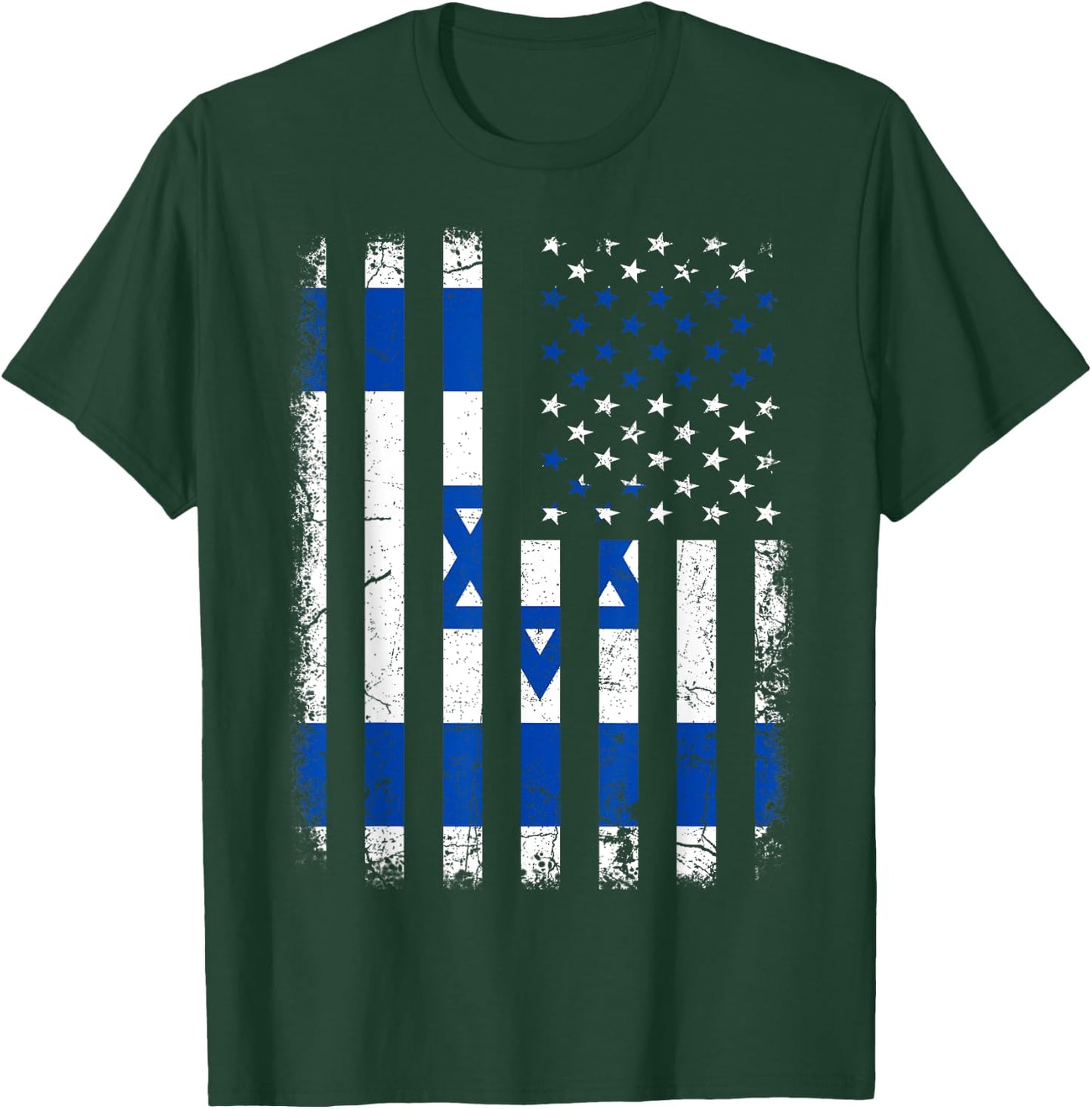 Israelis American Flag Israel America Pride Heritage Women Kids Men T-Shirt - T-Shirt | Forest