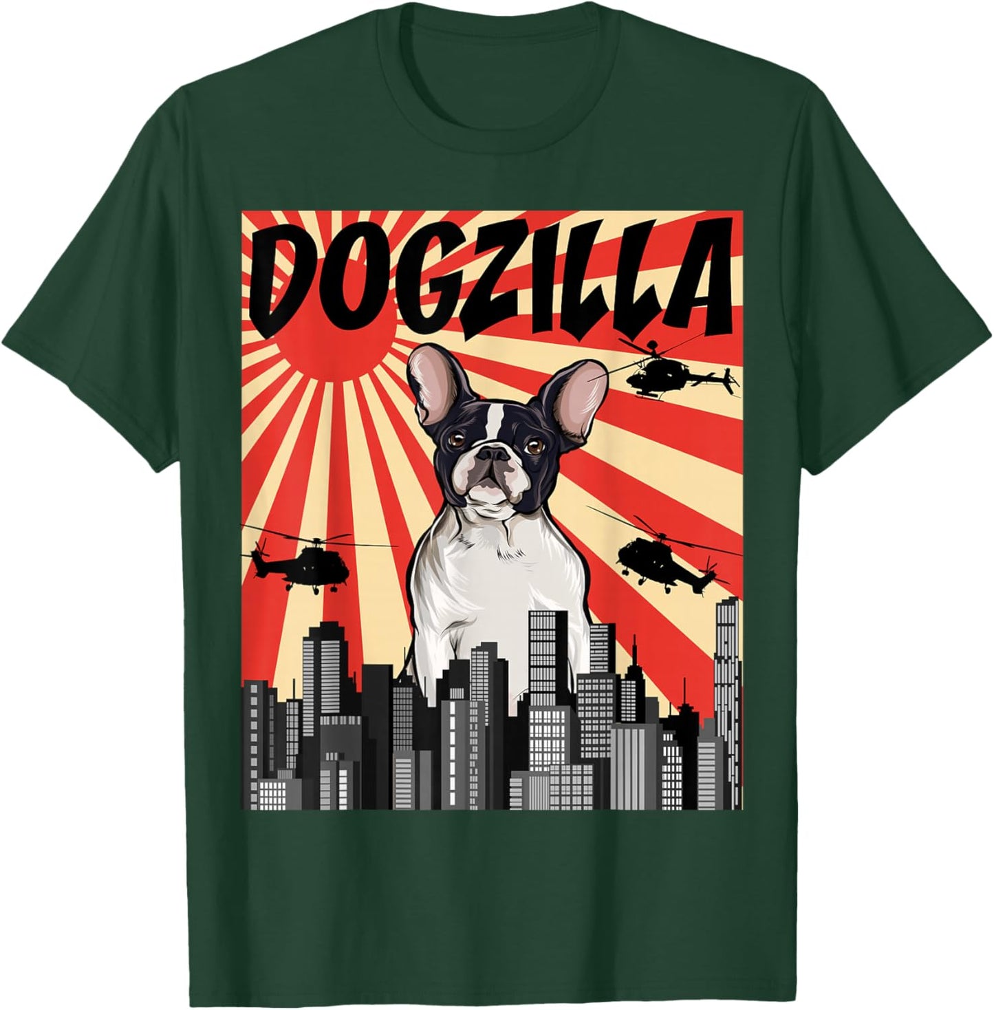 Funny Retro Japanese Dogzilla French Bulldog Women T-Shirt - T-Shirt | Forest