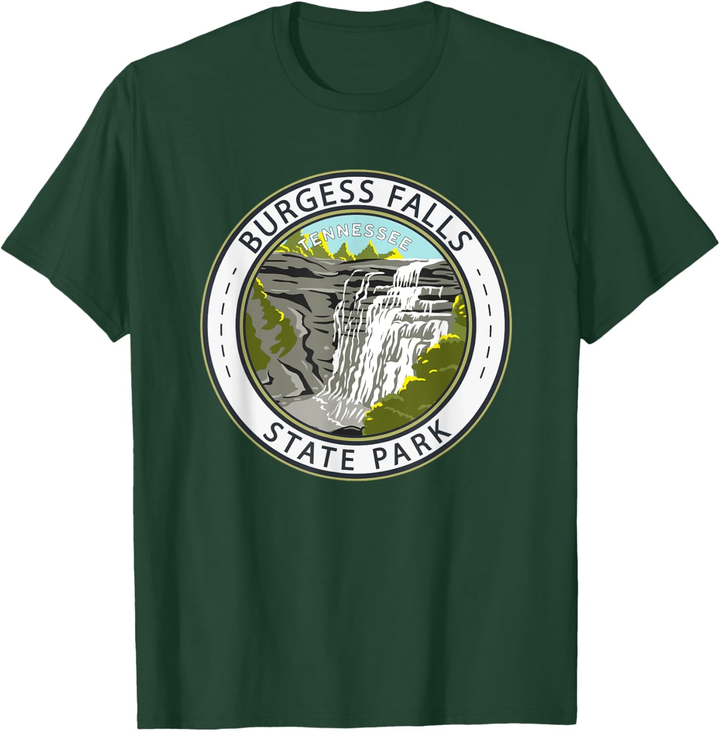 Burgess Falls State Park Tennessee Badge Vintage T-Shirt - T-Shirt | Forest