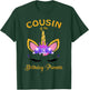 Cousin of the Birthday Princess Unicorn Girl Birthday Party T-Shirt - T-Shirt | Forest