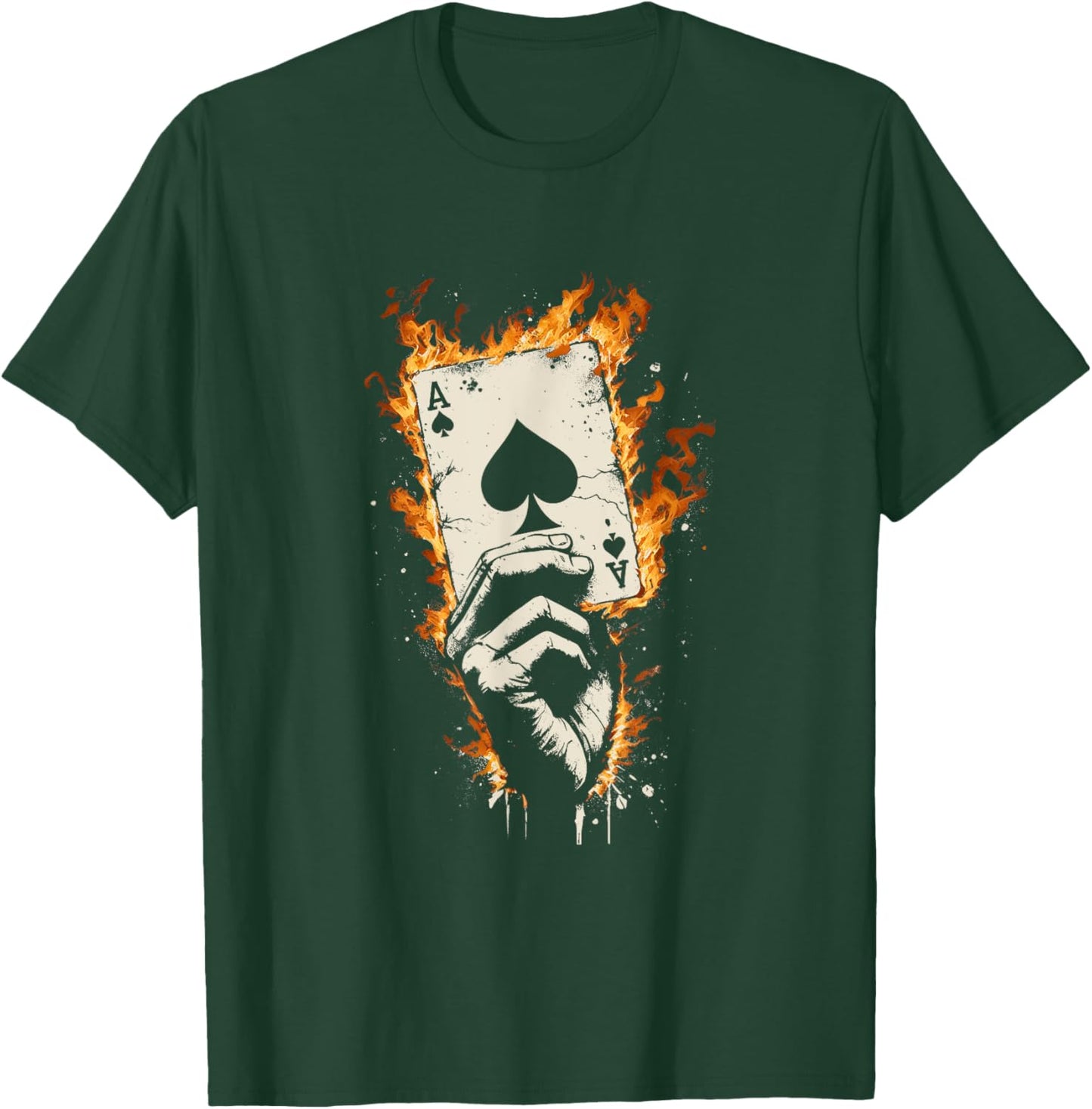 Ace Of Spades Burning - Vintage Favorite Card Game Lover T-Shirt - T-Shirt | Forest