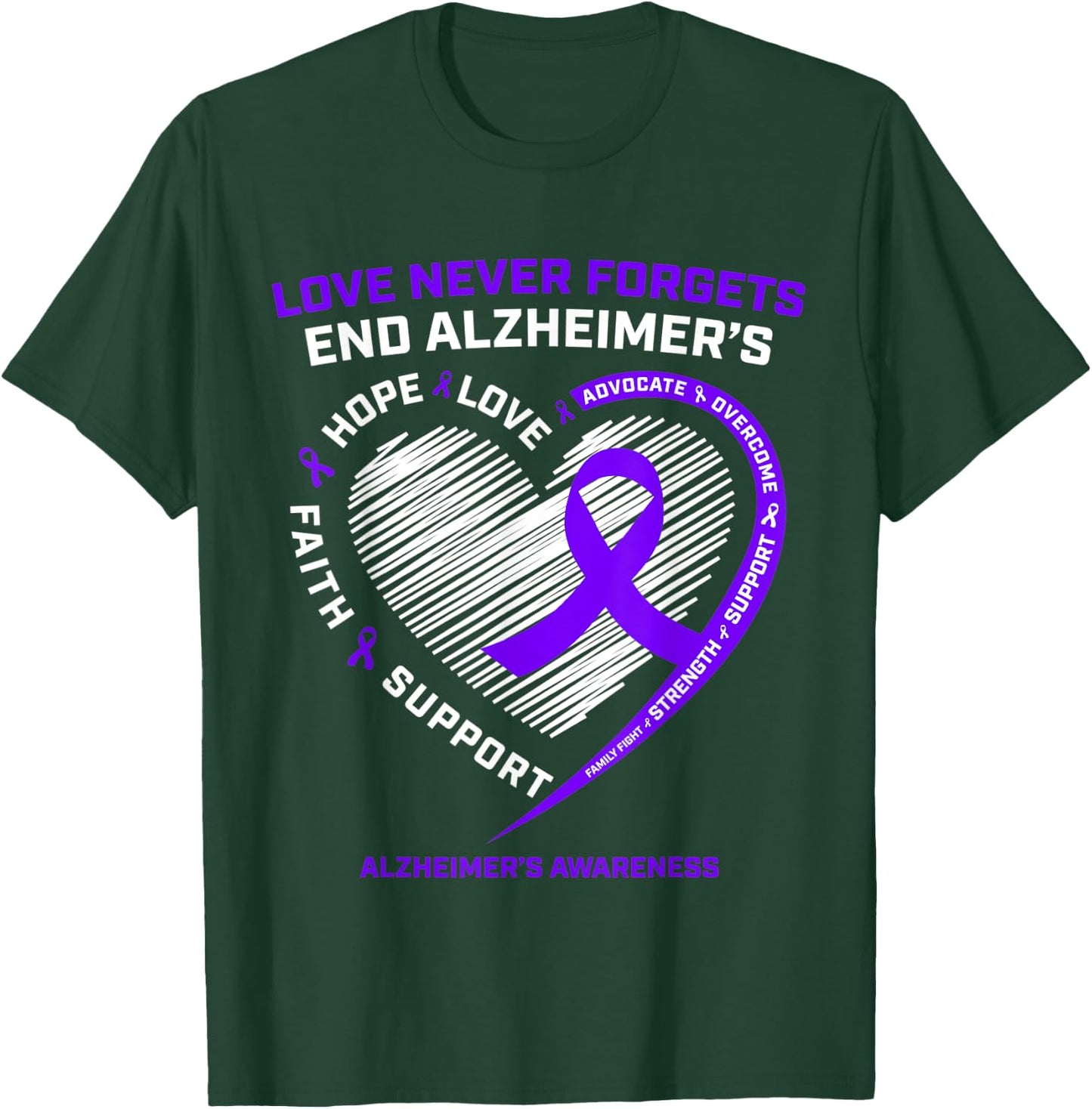 Purple End Alzheimers Awareness Shirts Gift Men Women T-Shirt - T-Shirt | Forest
