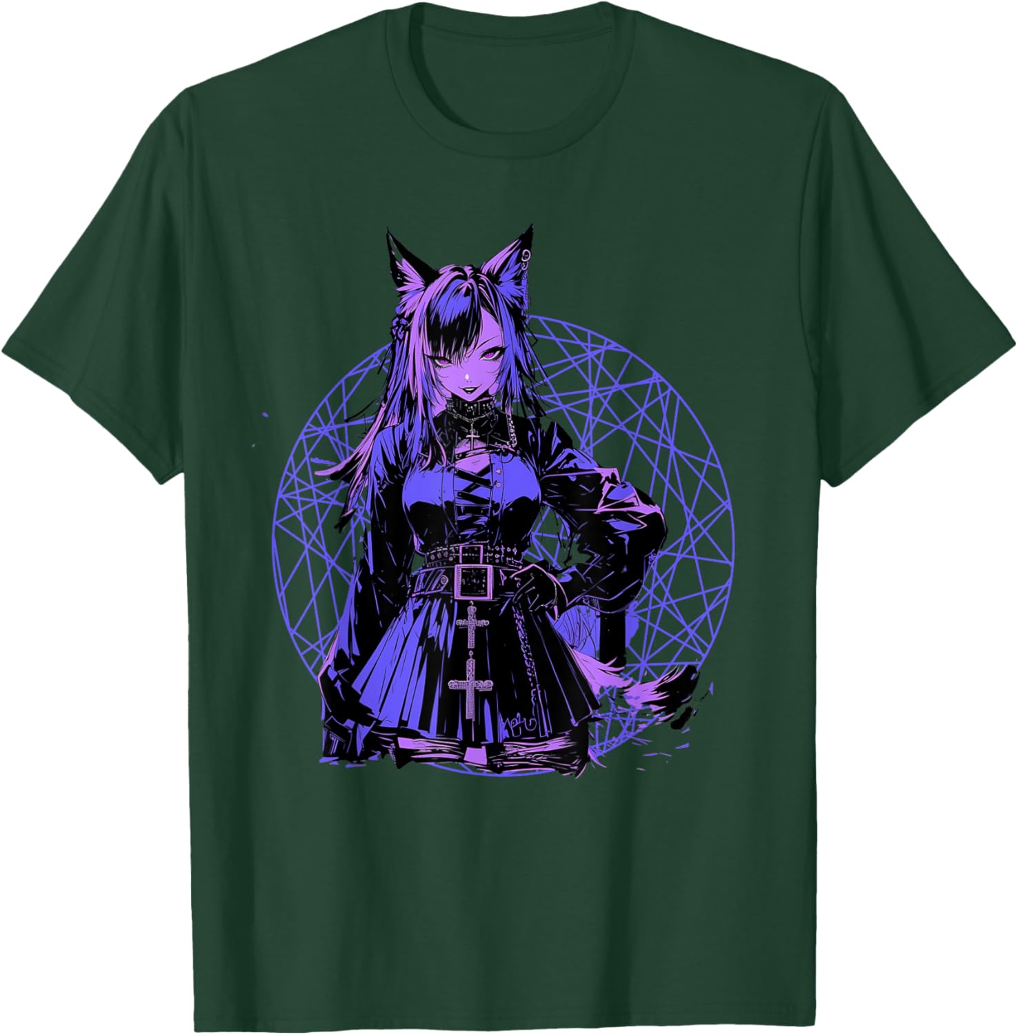 Goth Grunge Demon Anime Furry Wolf Horror Alt Aesthetic T-Shirt - T-Shirt | Forest