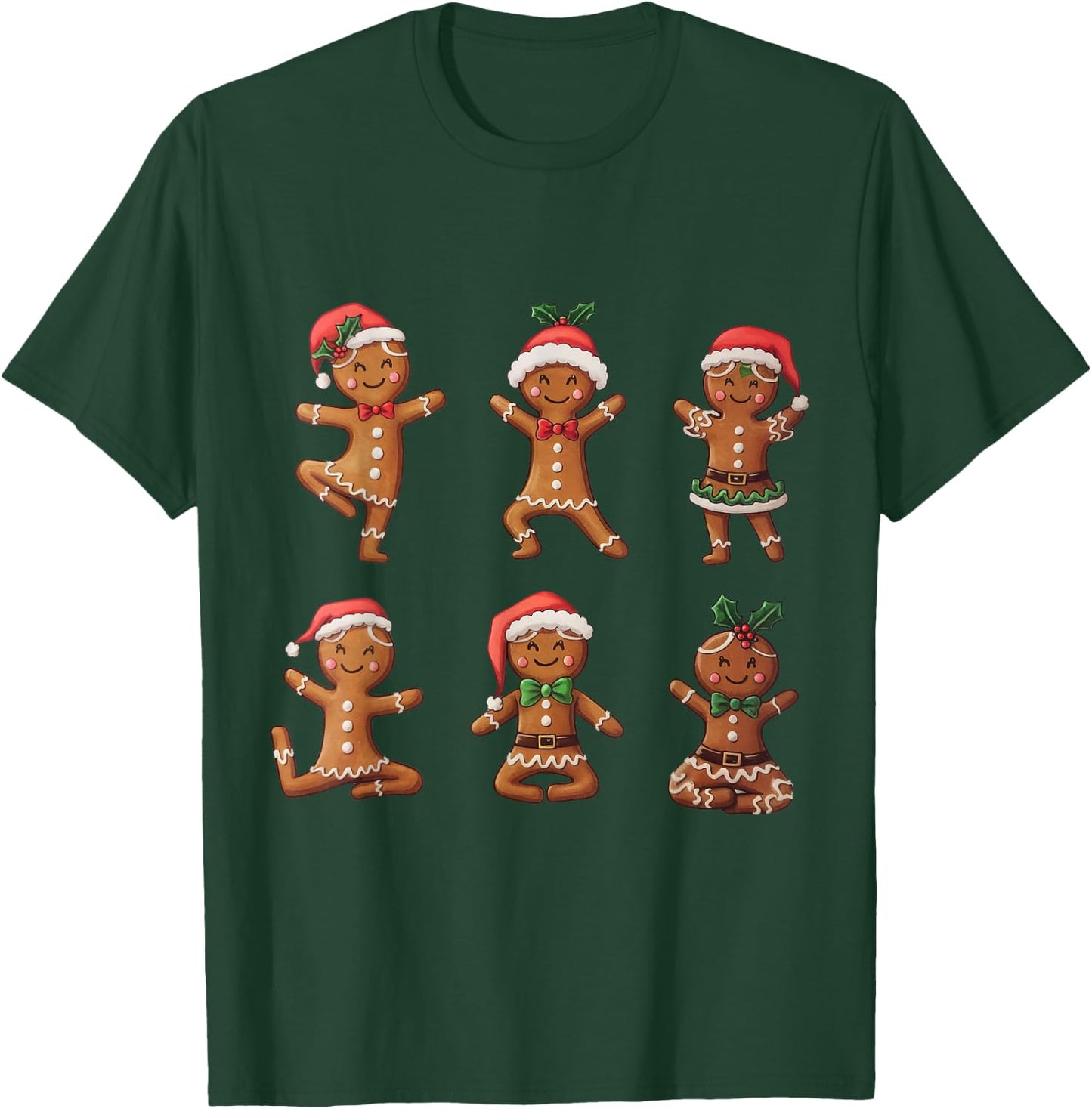 Yoga Xmas Christmas Gingerbread T-Shirt - T-Shirt | Forest