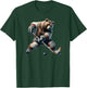 Cute Bear Playing Hockey For Bear And Hockey Lover T-Shirt - T-Shirt | Forest