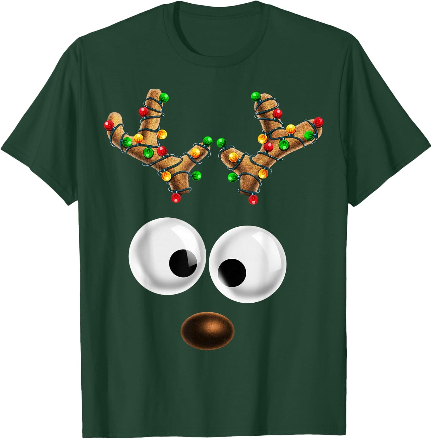 Matching Family Christmas Reindeer Face Christmas Gift Kids T-Shirt - T-Shirt | Forest