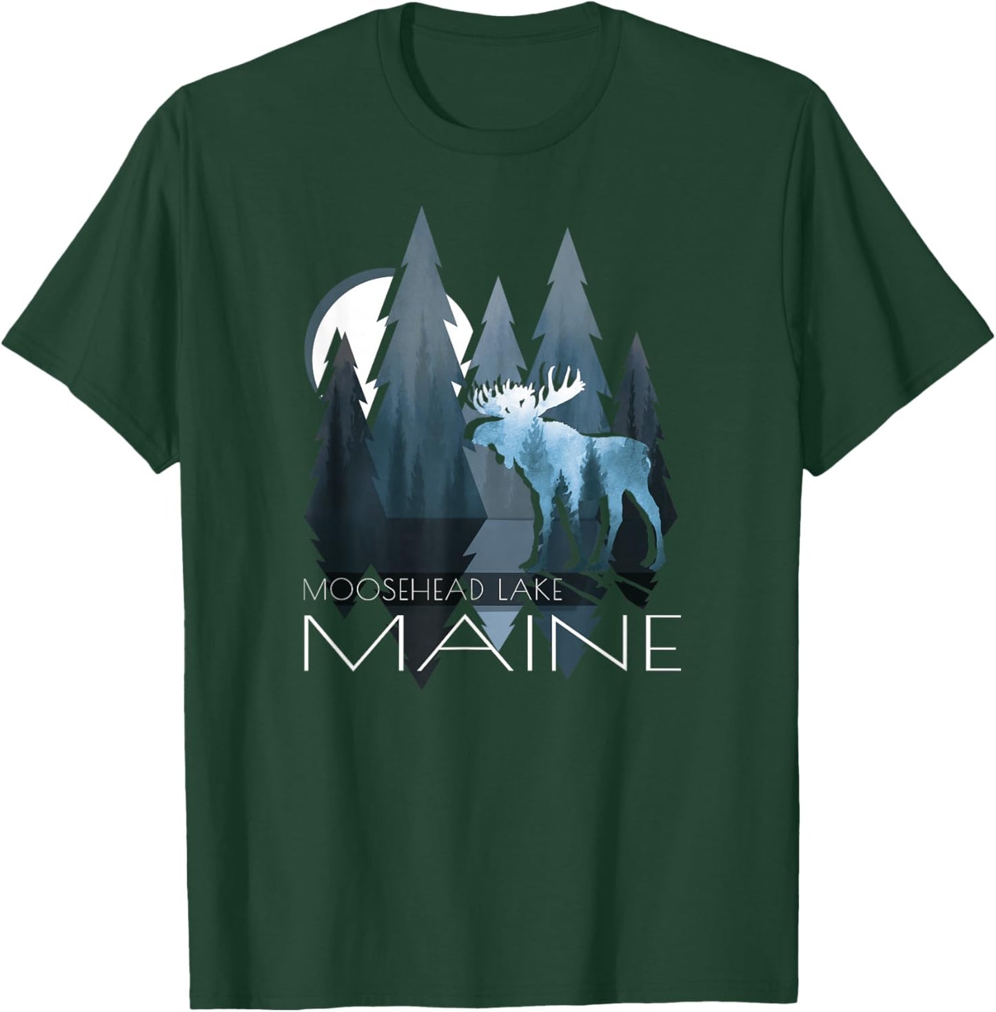 Maine - Moosehead Lake - Piscataquis - Moose In Forest T-Shirt - T-Shirt | Forest