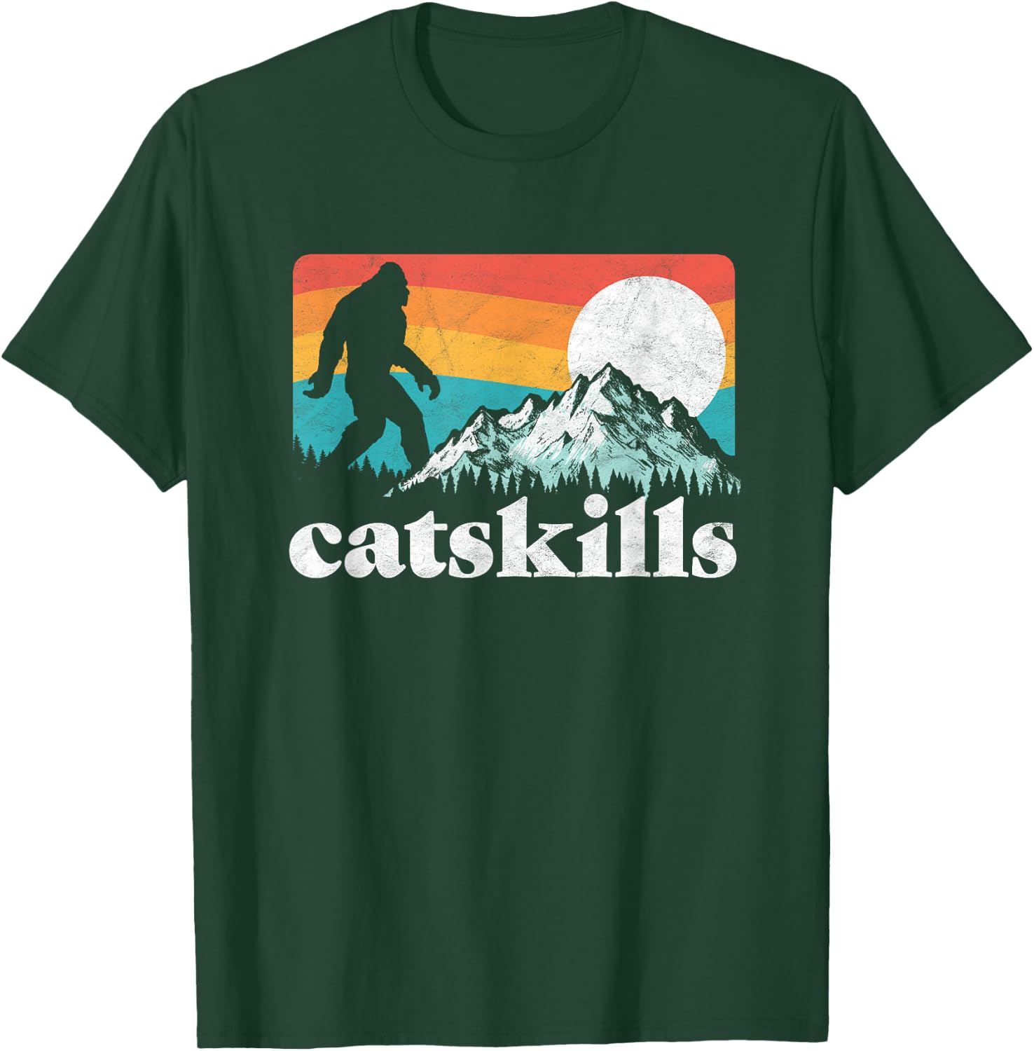 Catskills New York Retro Bigfoot Mountains T-Shirt - T-Shirt | Forest