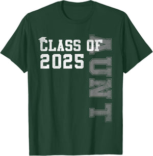 Aunt Senior 2025 Proud Auntie Of A Class Of 2025 Graduation T-Shirt - T-Shirt | Forest