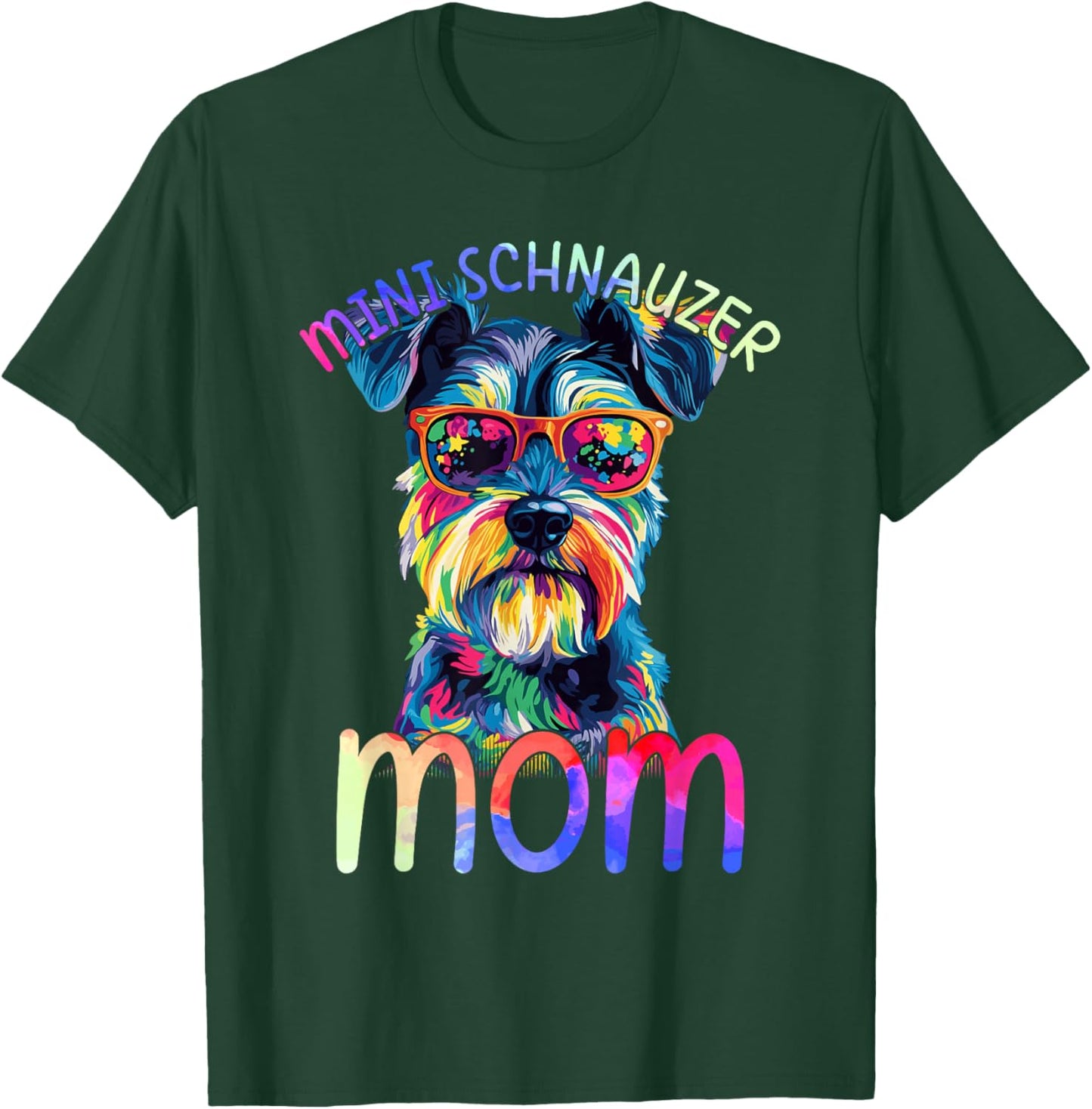 Mini Schnauzer Mom Colorful Pop Art Mini Schnauzer T-Shirt - T-Shirt | Forest