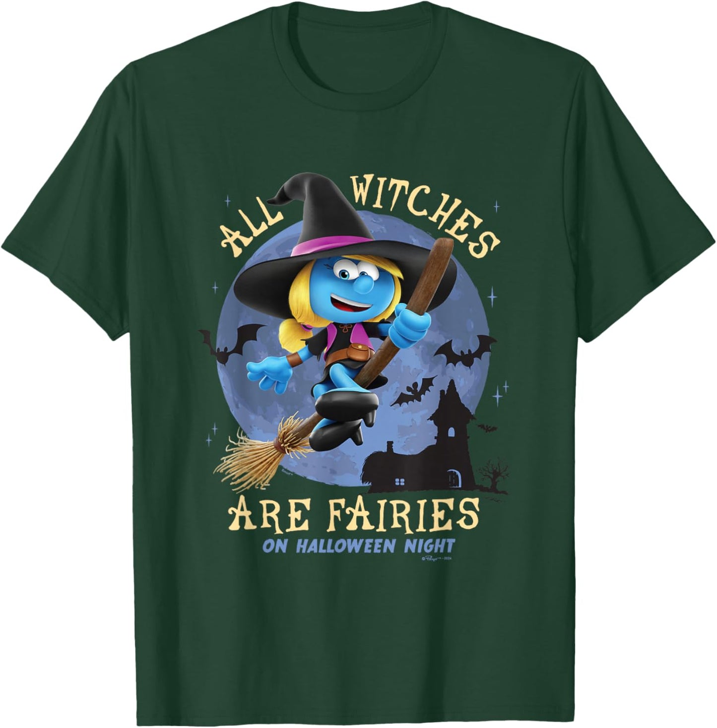 The Smurfs All Witches Are Fairies On Halloween Night Logo T-Shirt - T-Shirt | Forest