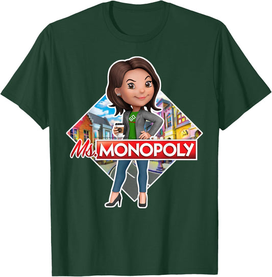 Monopoly Ms. Monopoly Board Game Logo T-Shirt - T-Shirt | Forest