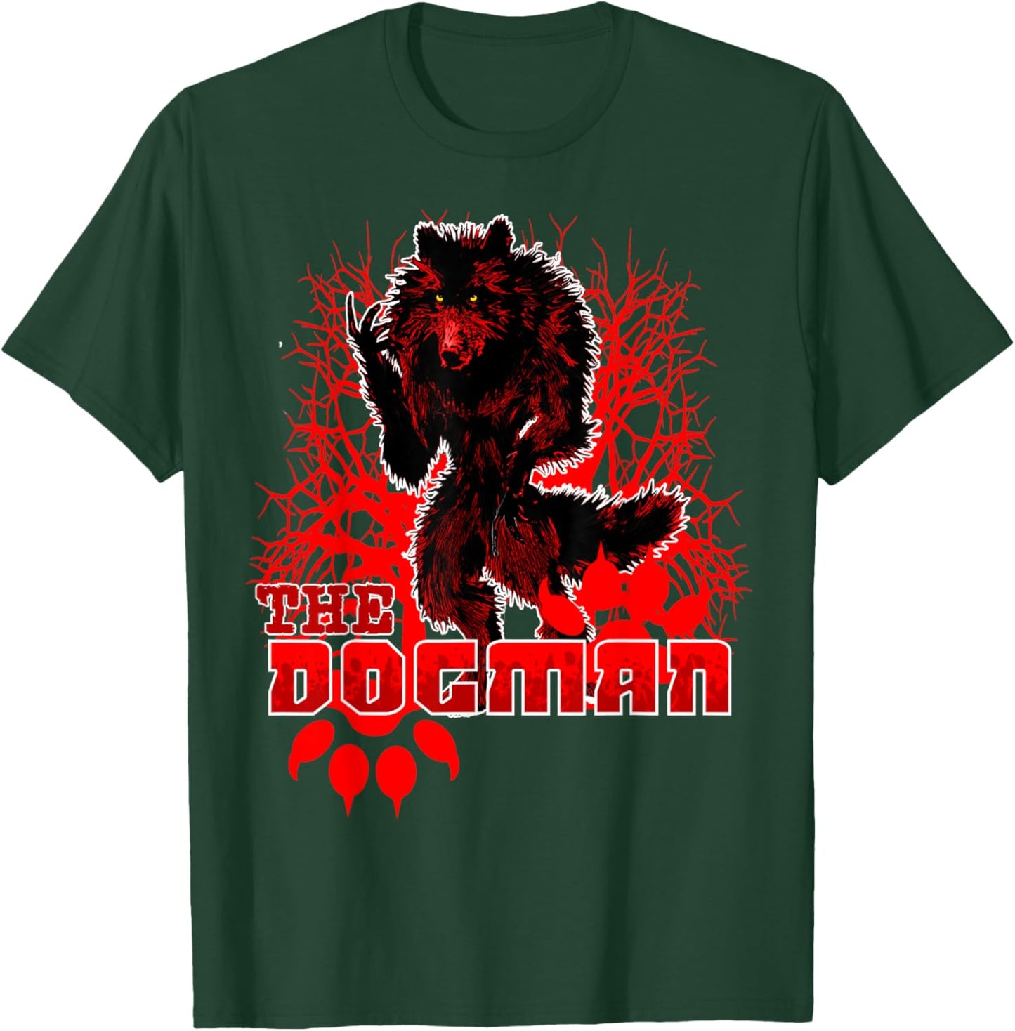 Dogman of America Red Wolf Monster Werewolf Skinwalker Beast T-Shirt - T-Shirt | Forest