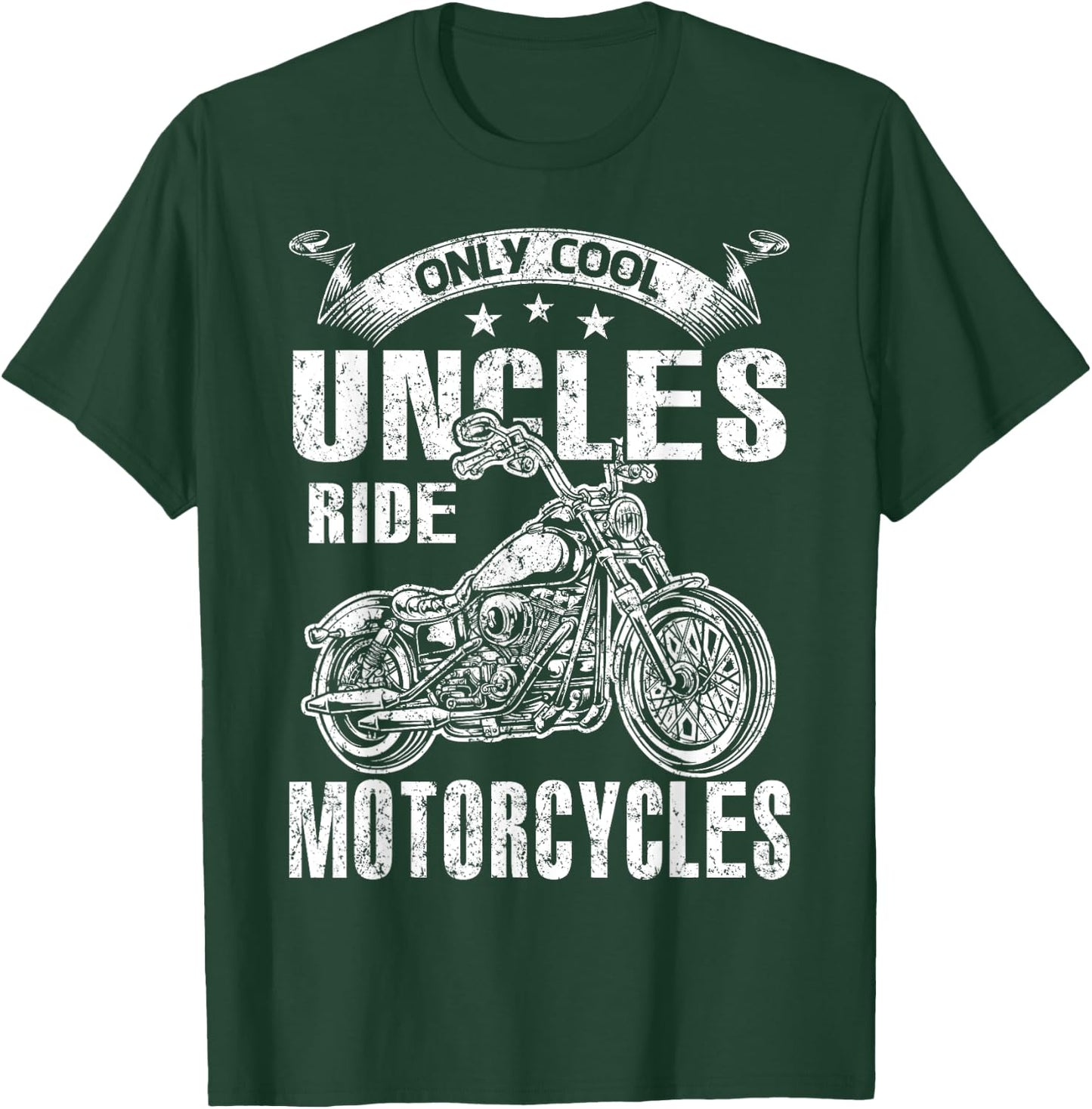 Only Cool Uncles Rides Motorcycles T-Shirt - T-Shirt | Forest