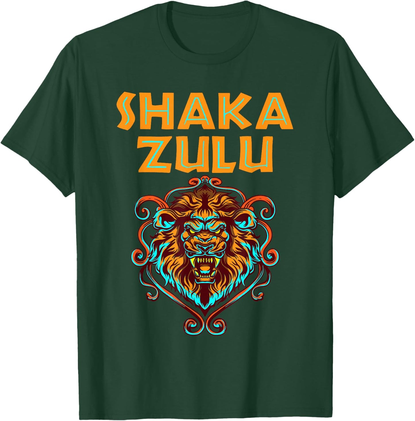 Africa Pride Zulu Warrior Shaka Lion African Tribe King Zulu T-Shirt - T-Shirt | Forest