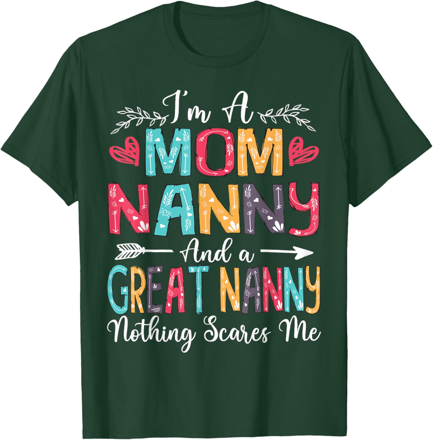 I'm A Mom Nanny And Great Nanny Mother's Day 2025 T-Shirt - T-Shirt | Forest