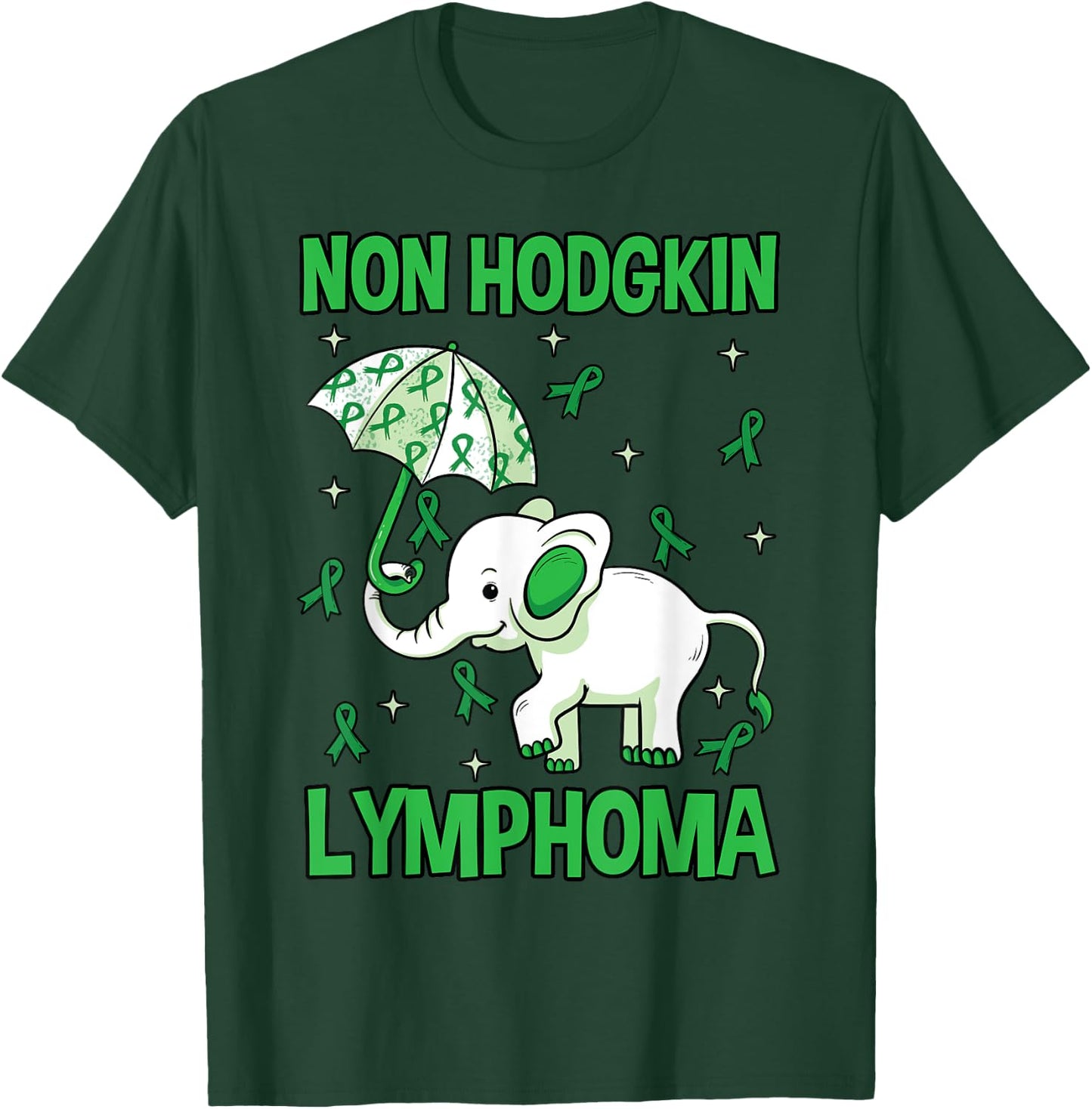 Elephant Non-Hodgkins Lymphoma Lymphocytes Green Gift T-Shirt - T-Shirt | Forest