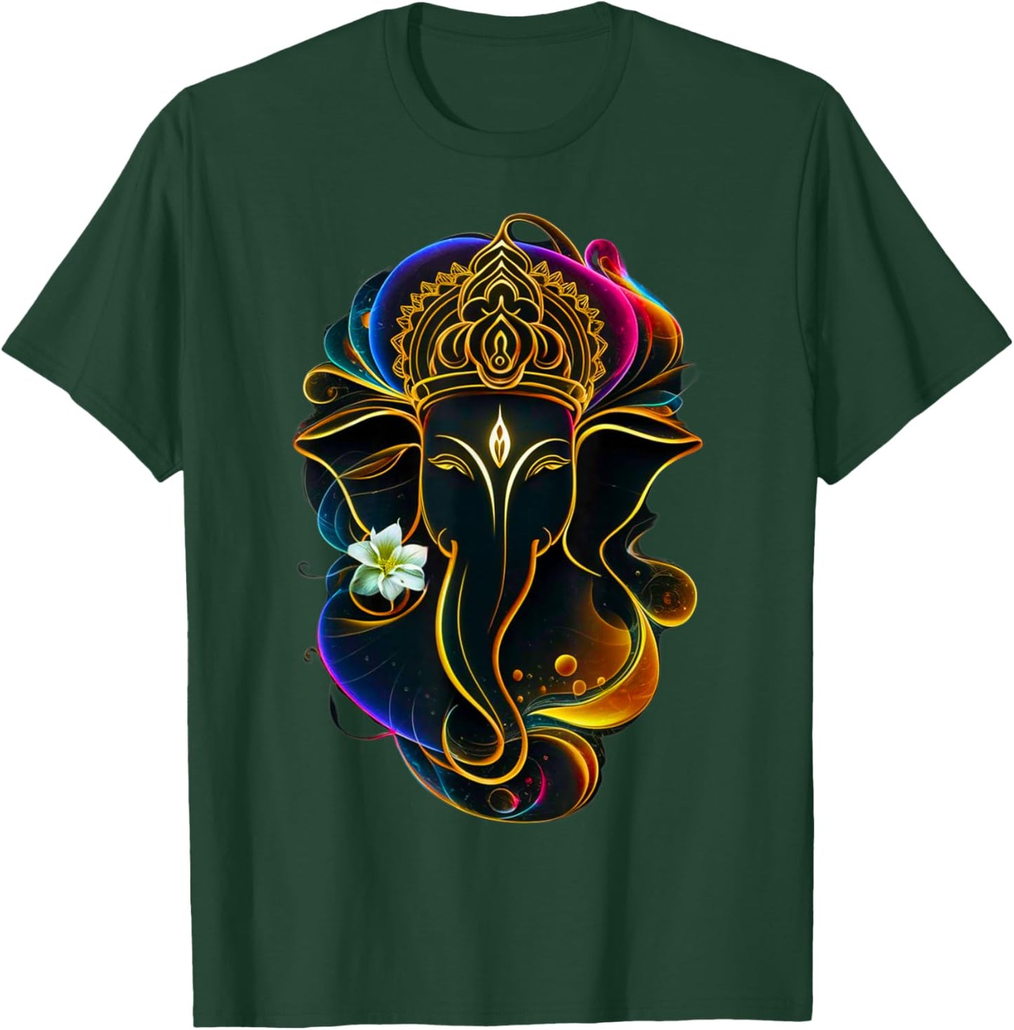 Hindu Ganesha Puja Elephant God India Meditation Yoga Murti T-Shirt - T-Shirt | Forest
