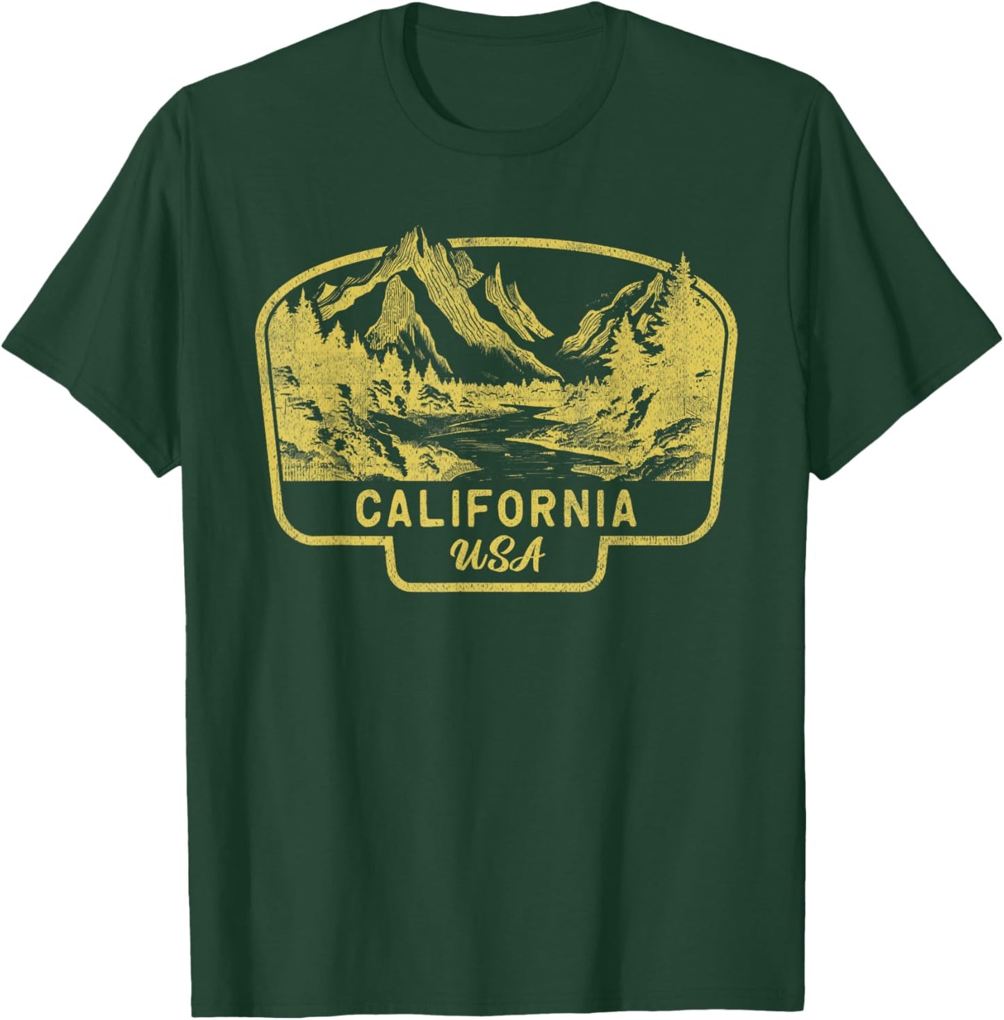 California Mountains USA Hiking Outdoors Vintage T-Shirt - T-Shirt | Forest