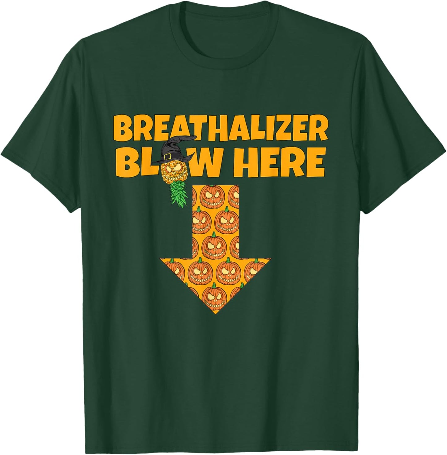 Halloween Breathalizer Blow Here Funny Pineapple Swinger Men T-Shirt - T-Shirt | Forest