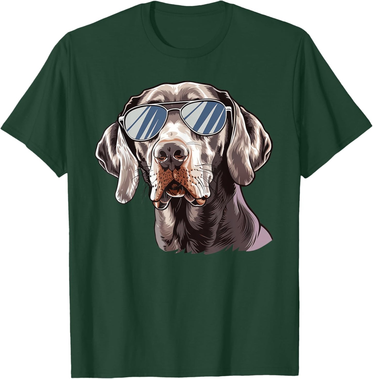 Weimaraner Dog Sunglasses T-Shirt - T-Shirt | Forest