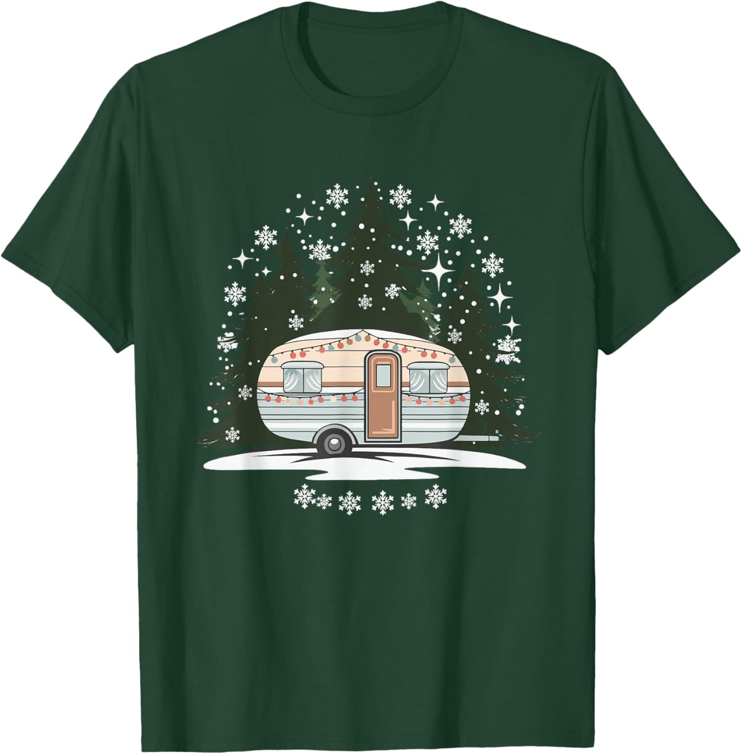 Camping RV Christmas Motorhome T-Shirt - T-Shirt | Forest