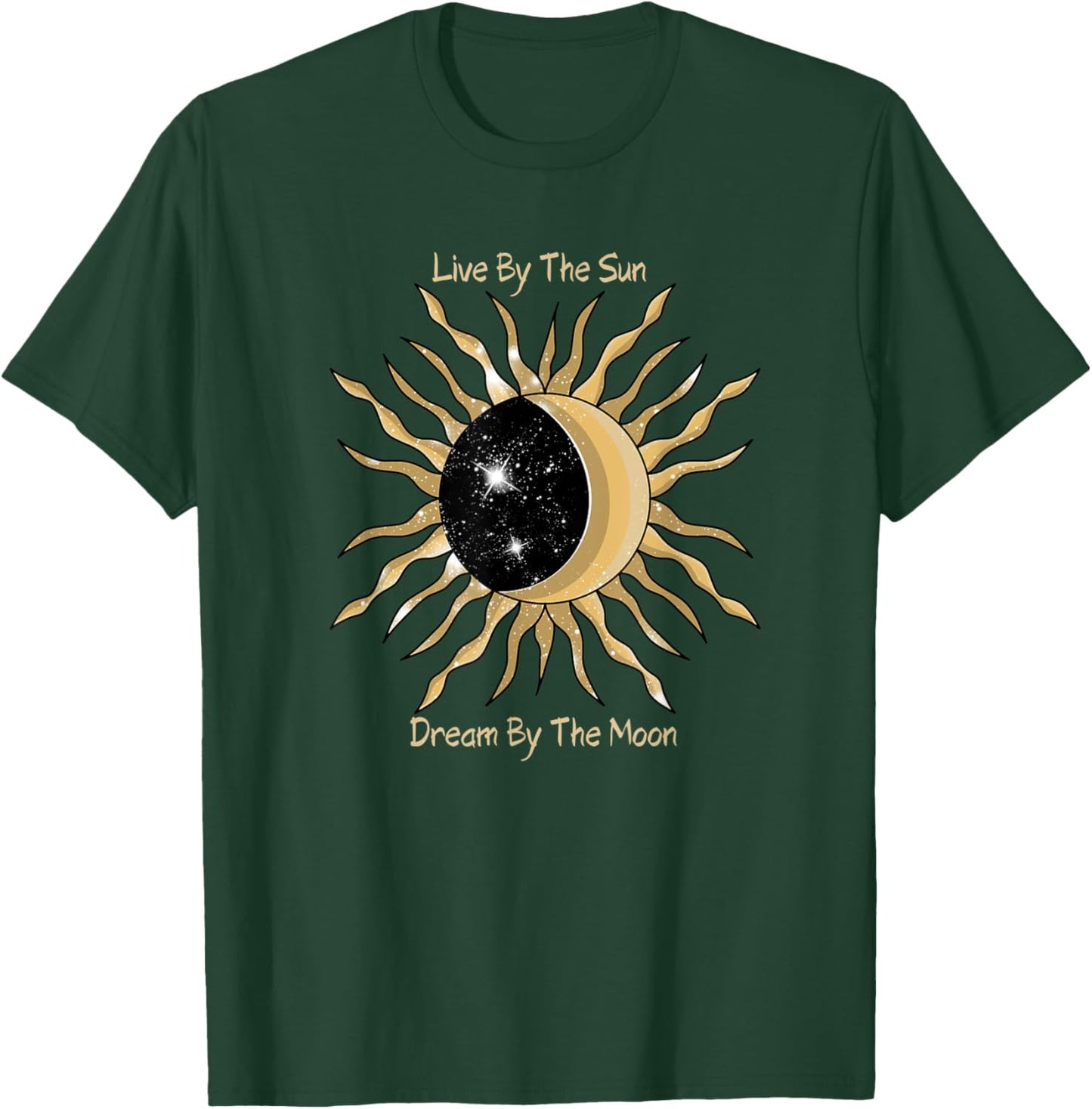 Live By The Sun Dream By The Moon Astrology T-Shirt - T-Shirt | Forest