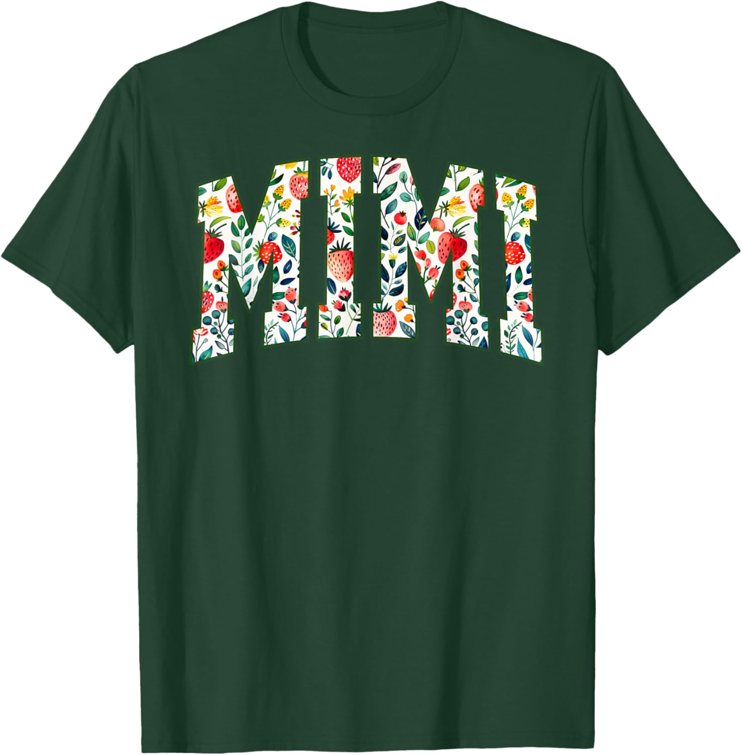 Floral Strawberry Mimi Christmas Grandma To Be Mothers Day T-Shirt - T-Shirt | Forest