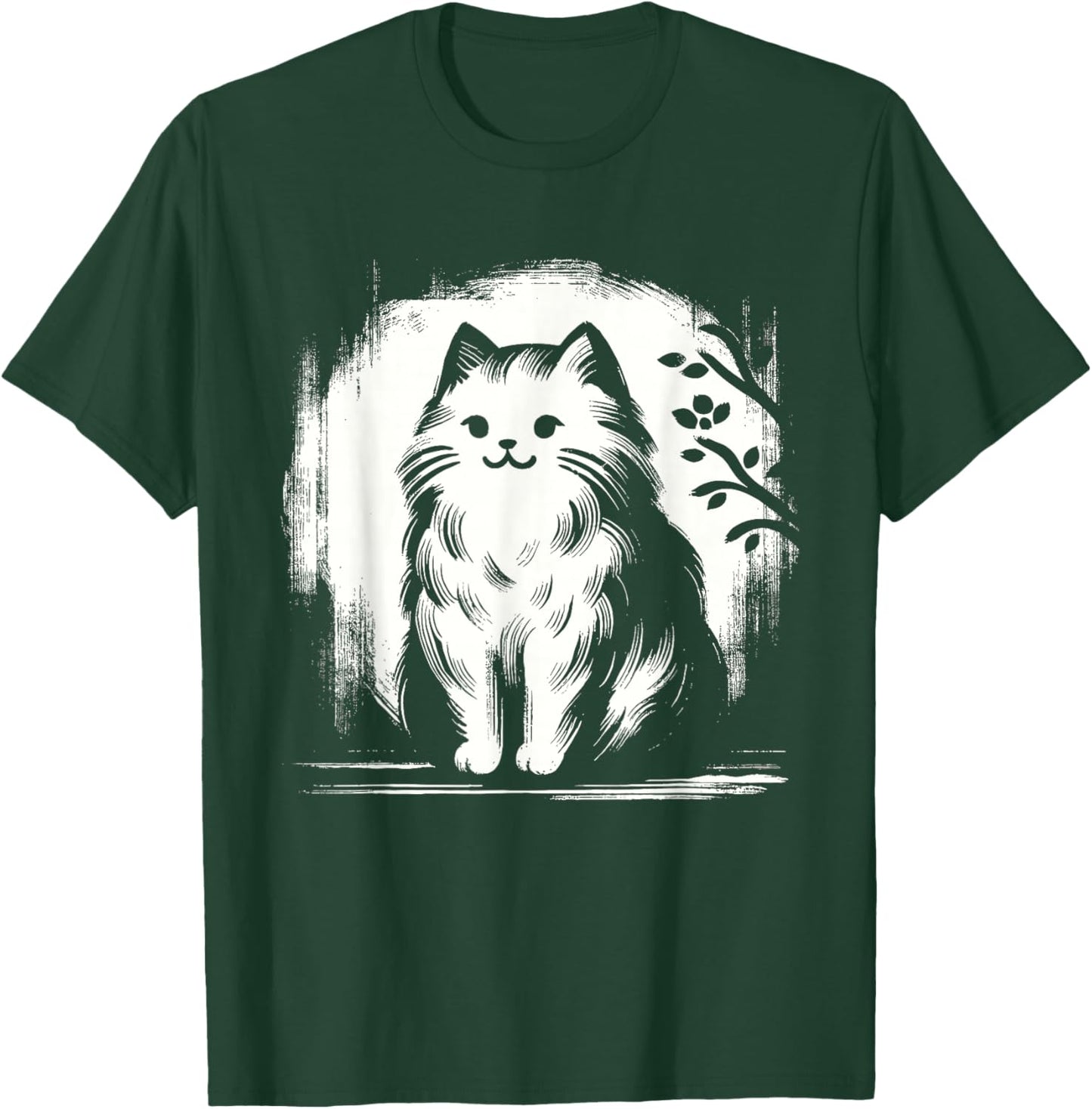 Kawaii Cat Anime Japanese Retro Men Women Kids Funny Cat T-Shirt - T-Shirt | Forest