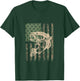 Camouflage USA Flag Big Mouth Bass Fishing T-Shirt - T-Shirt | Forest