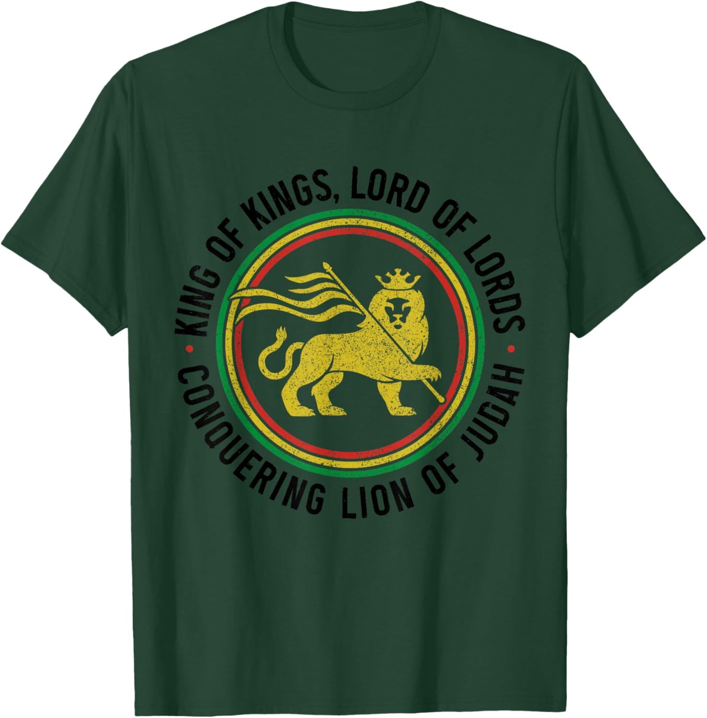 Lion Of Judah Reggae Music Rastafari Hebrew Israelite T-Shirt - T-Shirt | Forest