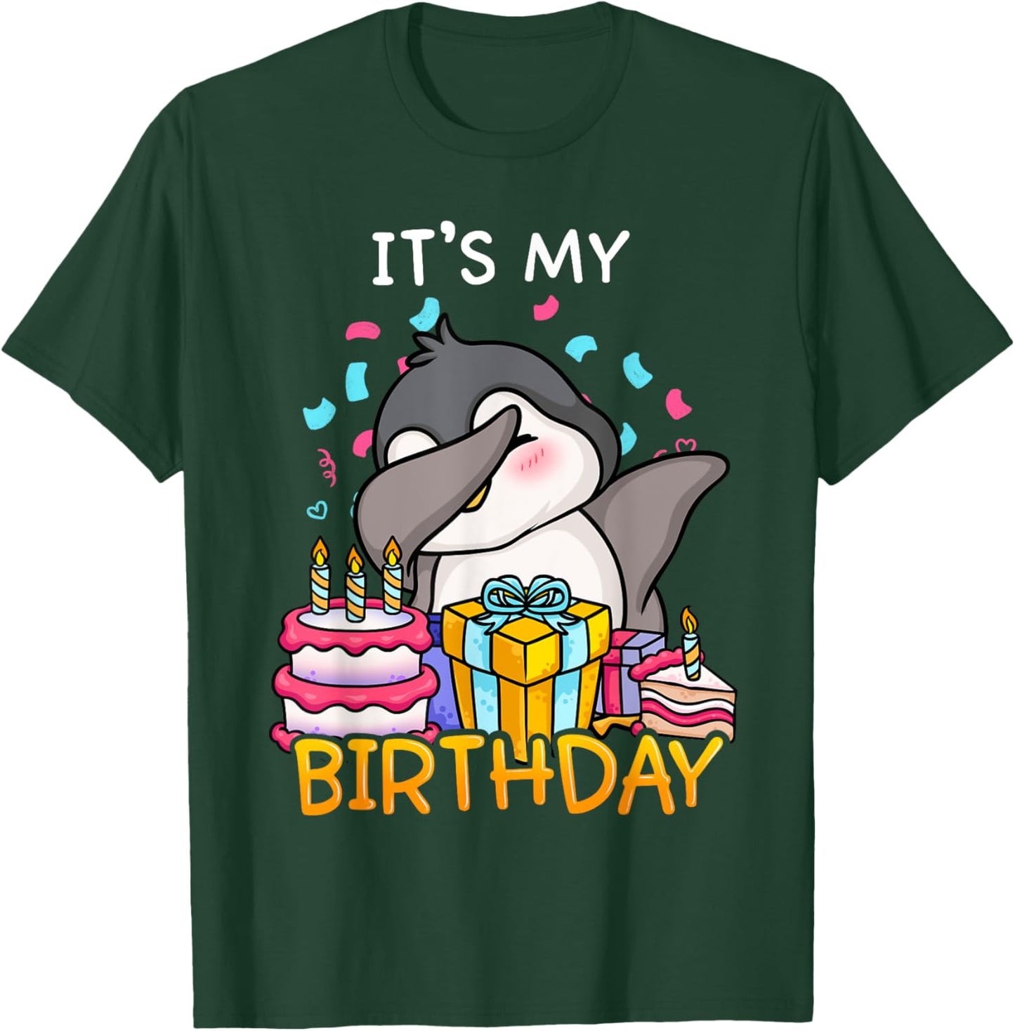 Its My Birthday Funny Dabbing Cute Penguin Dance Seabird T-Shirt - T-Shirt | Forest