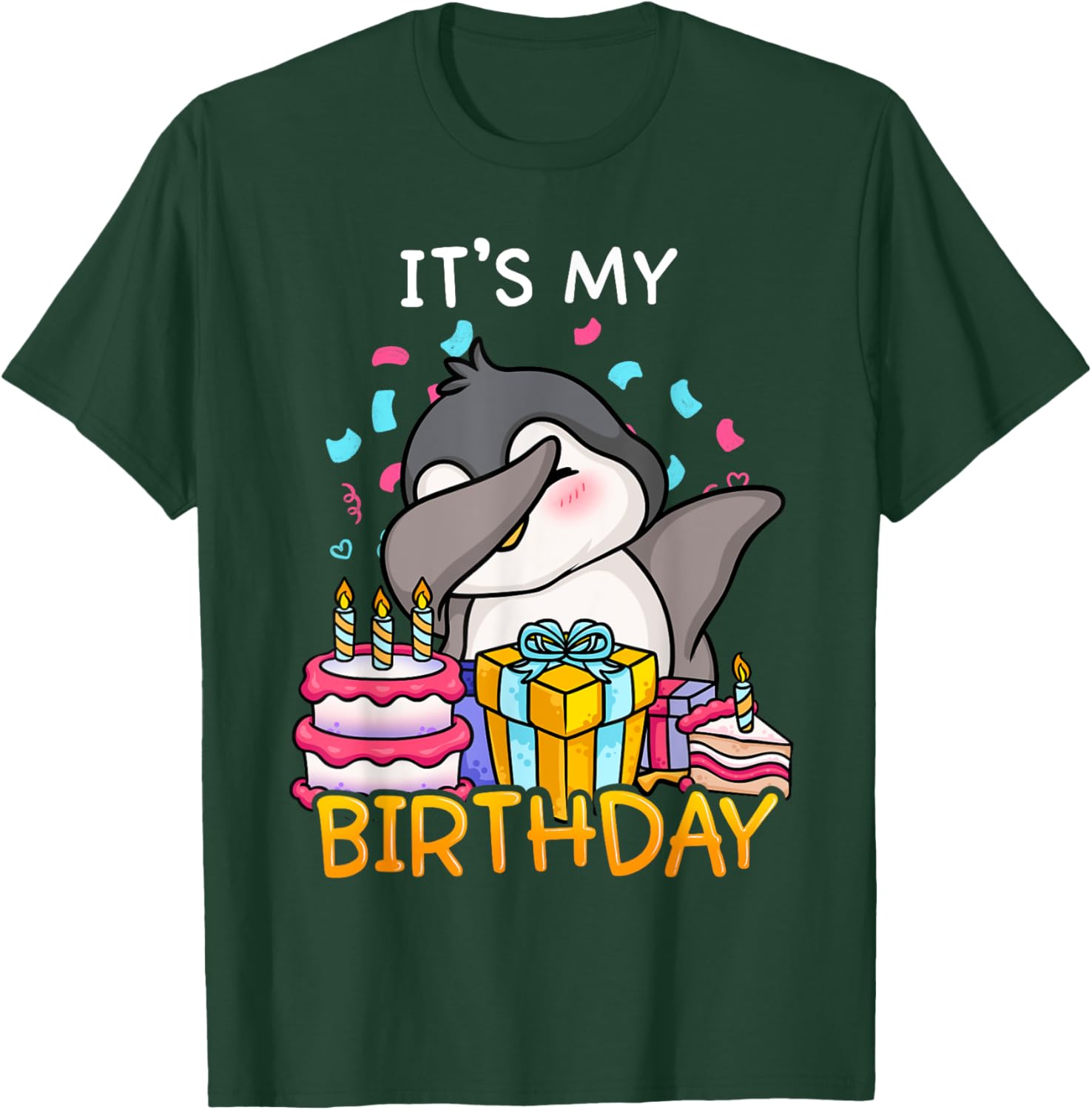 Its My Birthday Funny Dabbing Cute Penguin Dance Seabird T-Shirt - T-Shirt | Forest