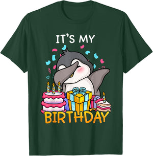 Its My Birthday Funny Dabbing Cute Penguin Dance Seabird T-Shirt - T-Shirt | Forest