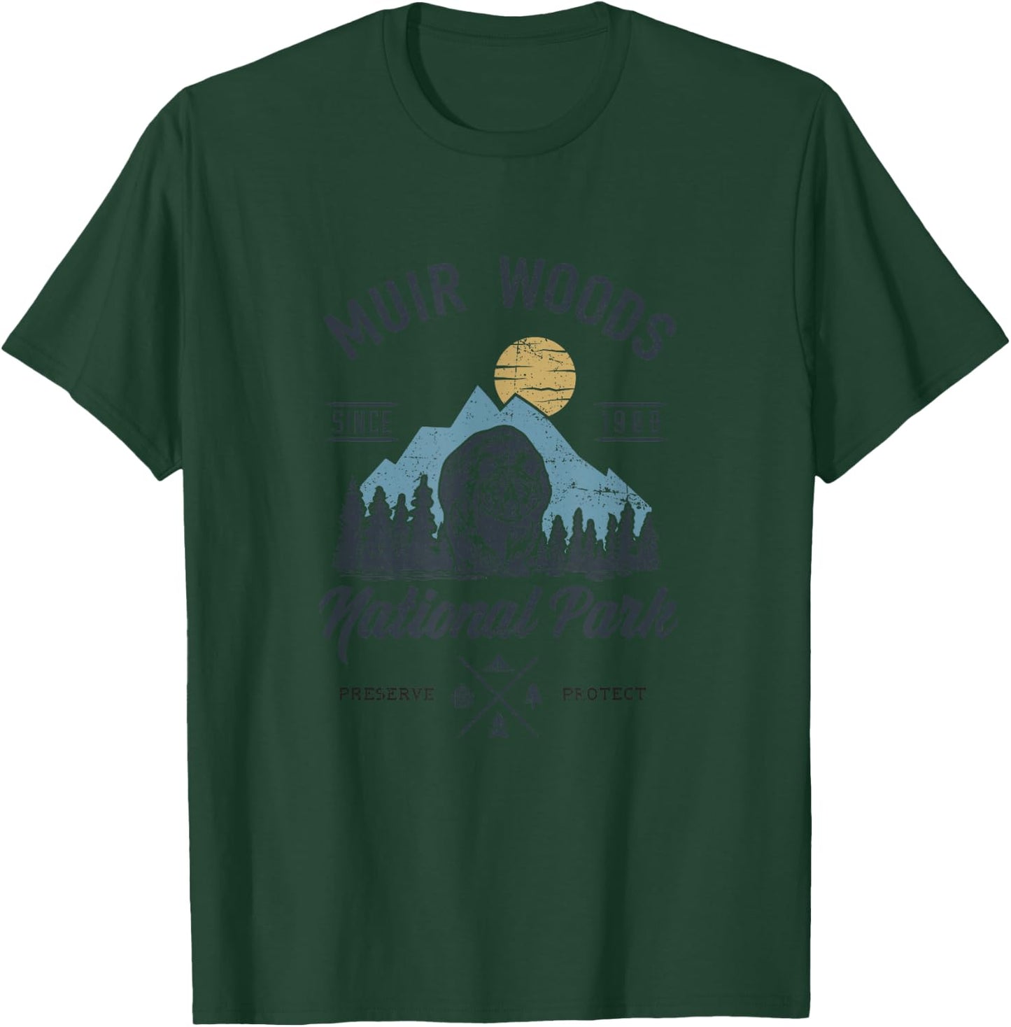 Vintage Muir Woods National Park Hiking Camping Shirt T-Shirt - T-Shirt | Forest