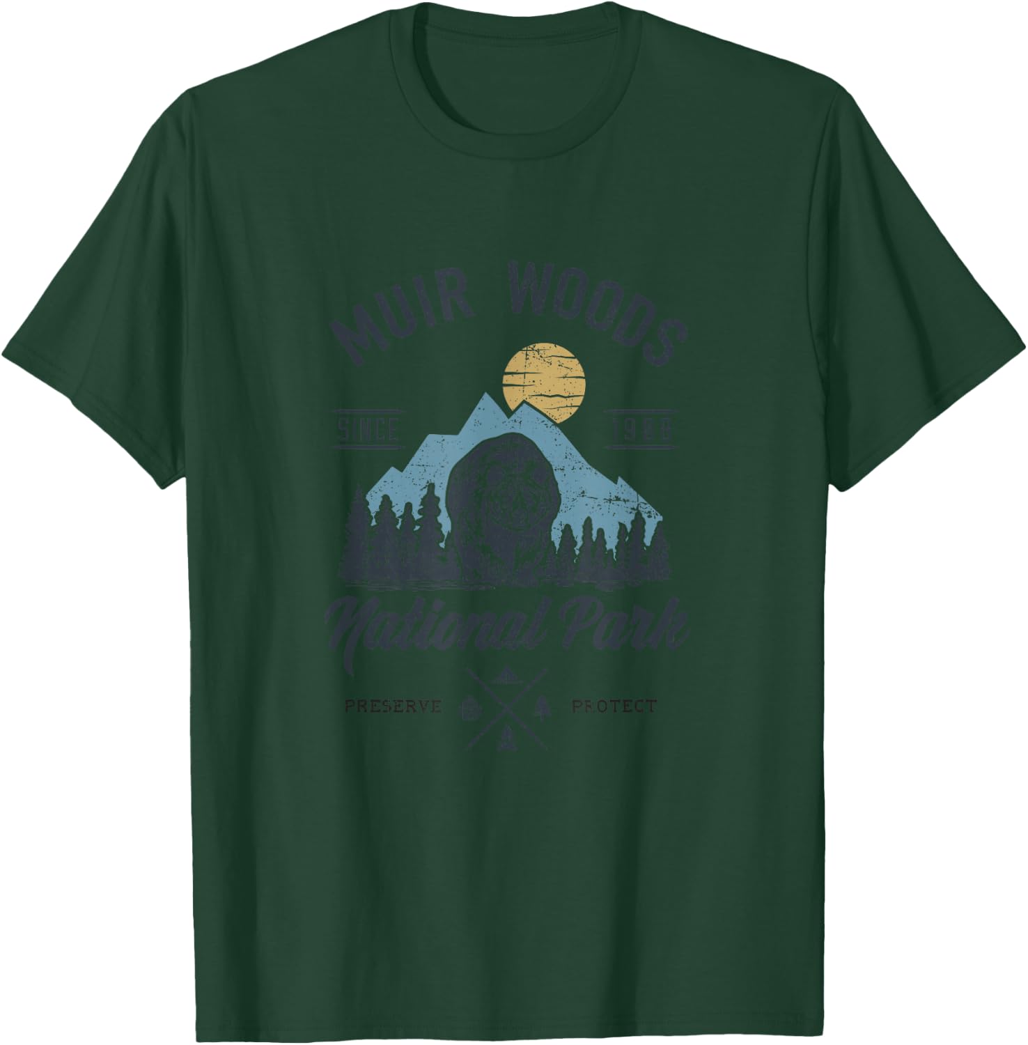 Vintage Muir Woods National Park Hiking Camping Shirt T-Shirt - T-Shirt | Forest