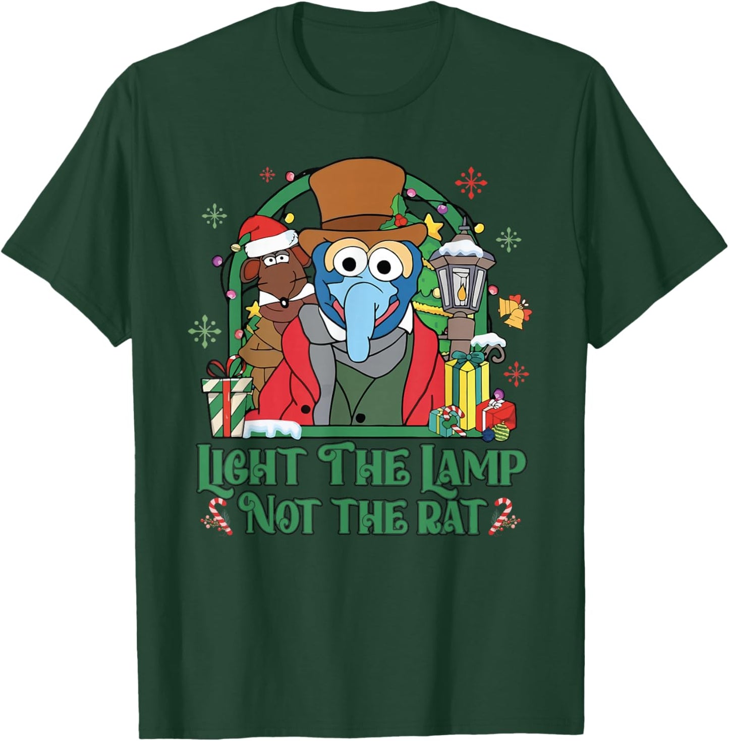 Light The Lamp Not The Rat Funny Christmas T-Shirt - T-Shirt | Forest