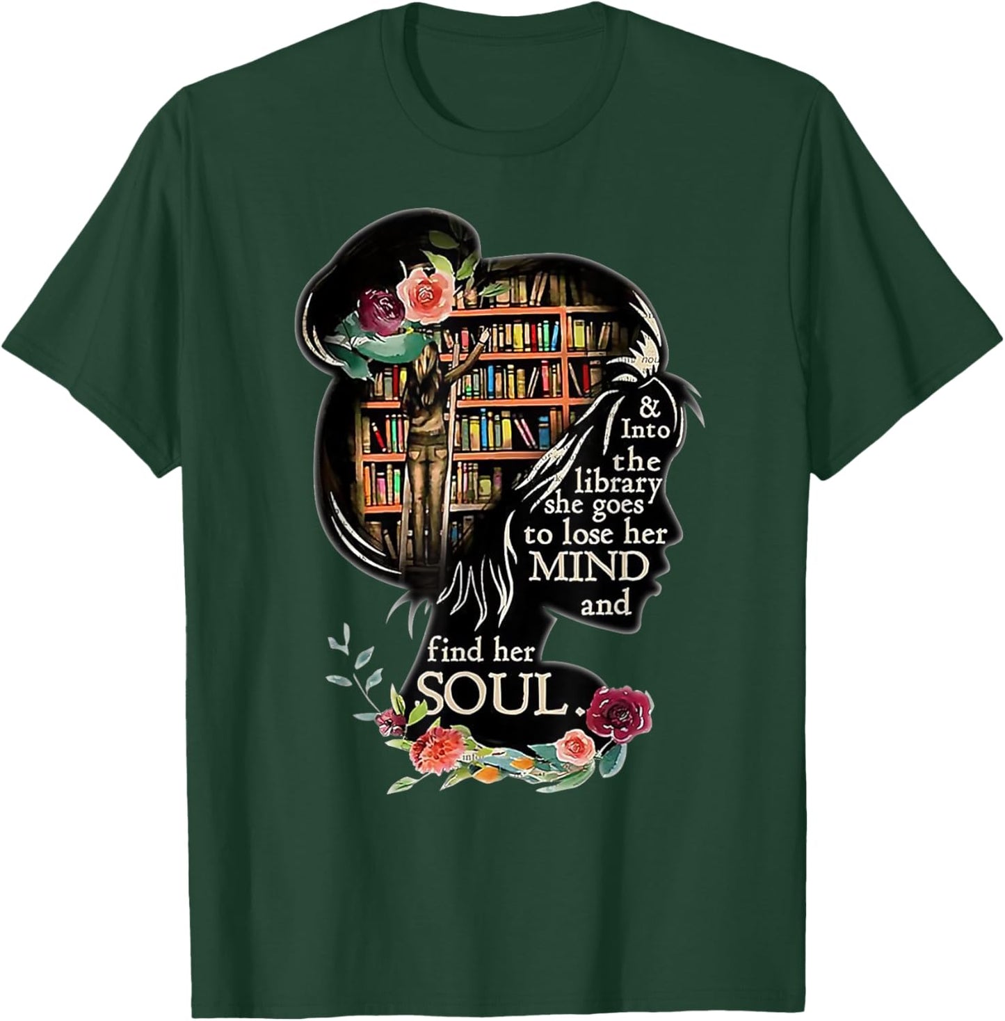 Book Reading Bookworm Book Lover Women Kids Girls Librarian T-Shirt - T-Shirt | Forest