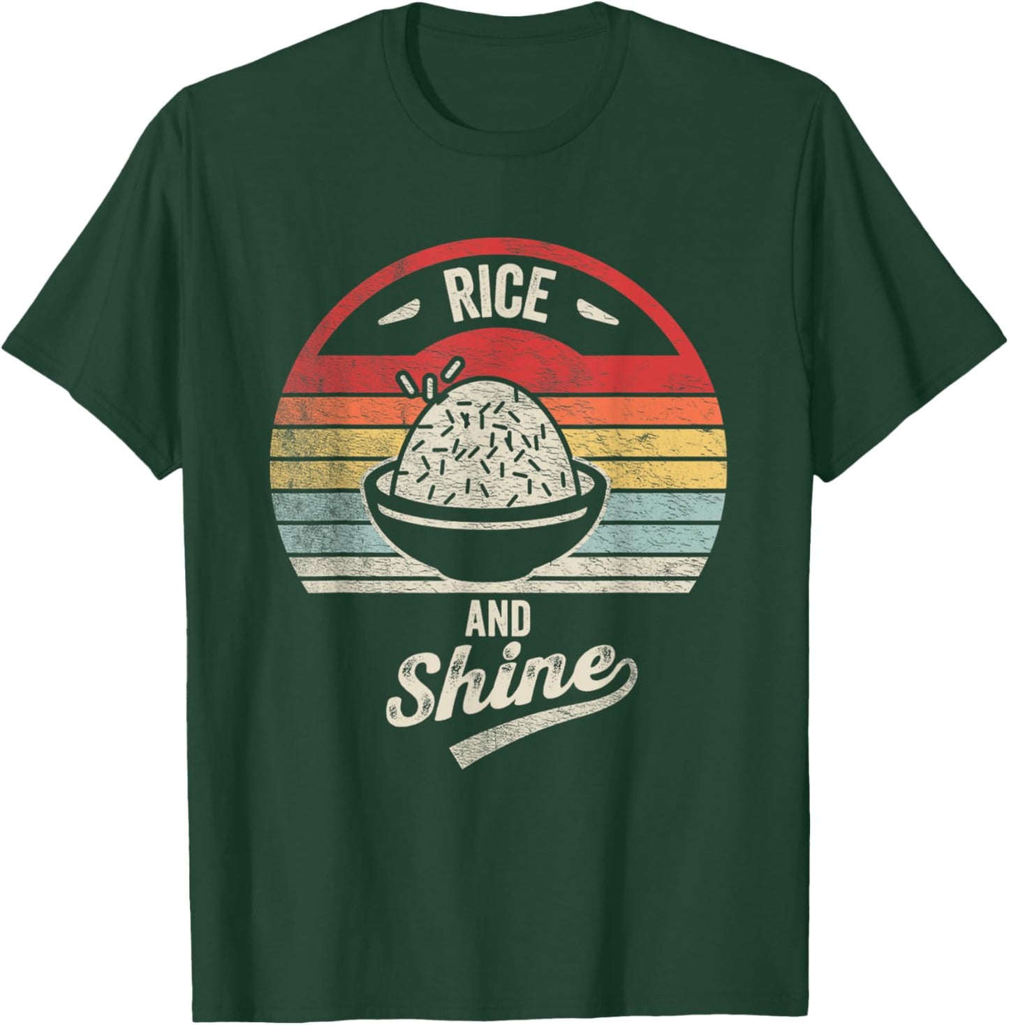 Retro Vintage Rice And Shine Sun Asian Foodie Rice Cooker T-Shirt - T-Shirt | Forest