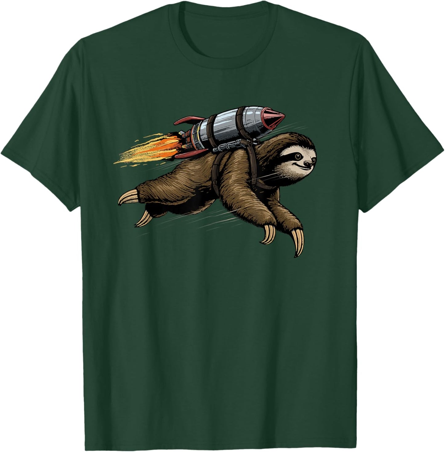 Sloth Shirt Funny Rocket Sloth Lazy Space Traveller Speed T-Shirt - T-Shirt | Forest