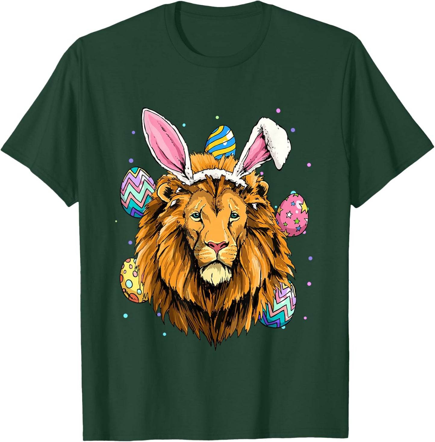Easter Bunny Lion Funny Easter Lion T-Shirt - T-Shirt | Forest