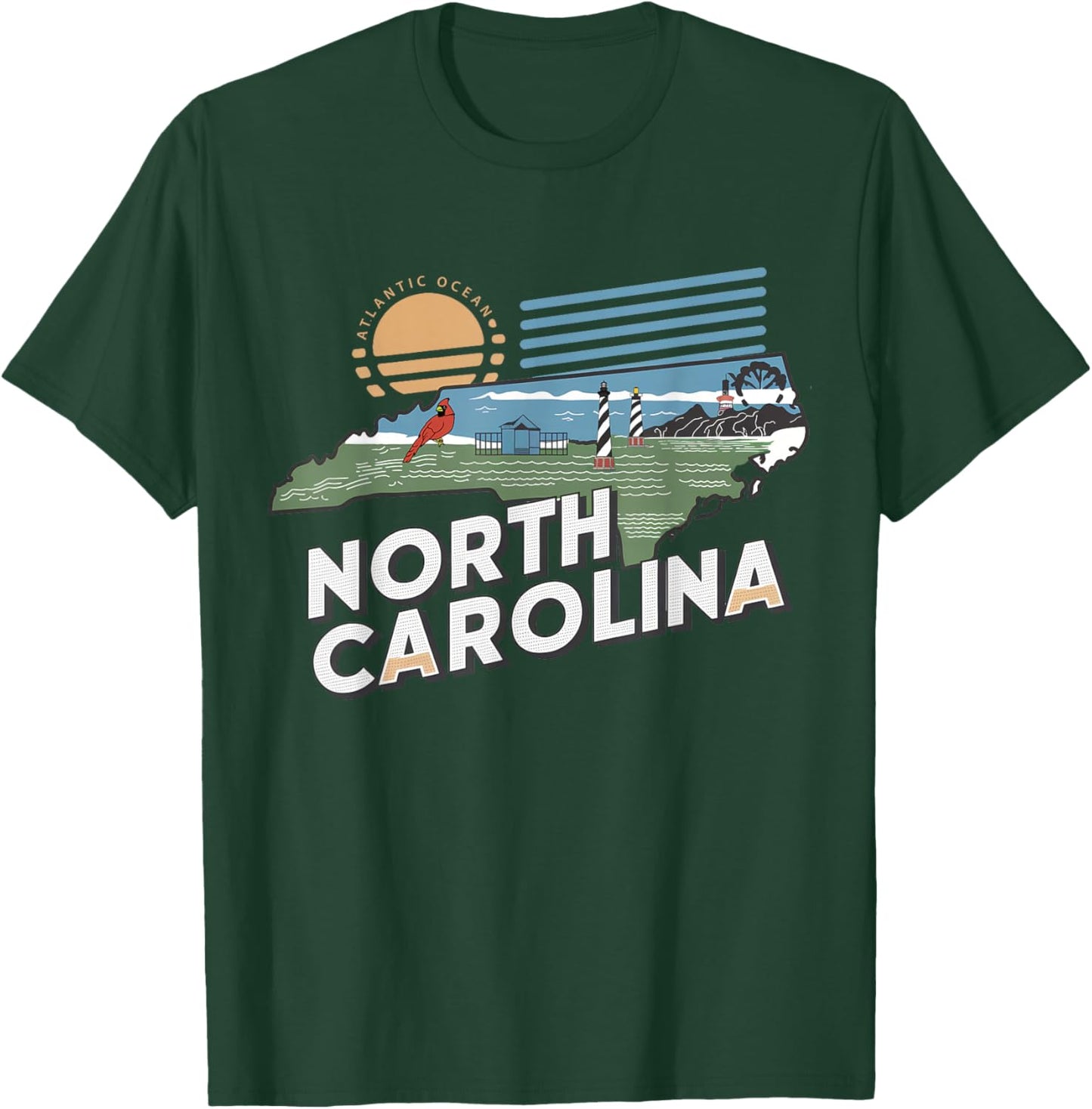 North Carolina State of North Carolina Retro North Carolina T-Shirt - T-Shirt | Forest