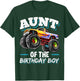 Aunt of the Birthday Boy Monster Truck Birthday Party T-Shirt - T-Shirt | Forest