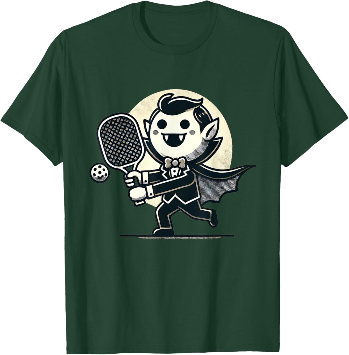 Vampire Pickleball Player Funny Halloween Costume Sports T-Shirt - T-Shirt | Forest