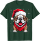 English Bulldog Santa Hat Christmas Party Women Kids T-Shirt - T-Shirt | Forest