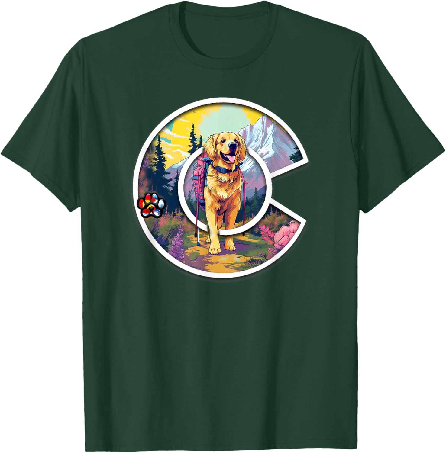 Colorado Golden Retriever - Cute Dog - Rocky Mountains Women Kids T-Shirt - T-Shirt | Forest